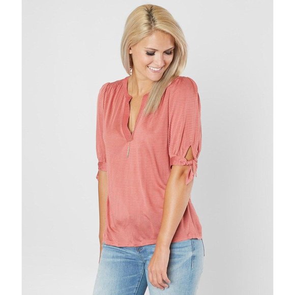 Lucky Brand Tops - LUCKY BRAND Light Mahogany Shadow Striped Top sz L